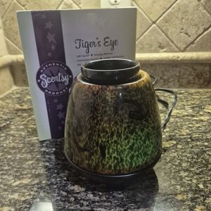 Scentsy Tiger's Eye Warmer - Green and Brown Art Glass